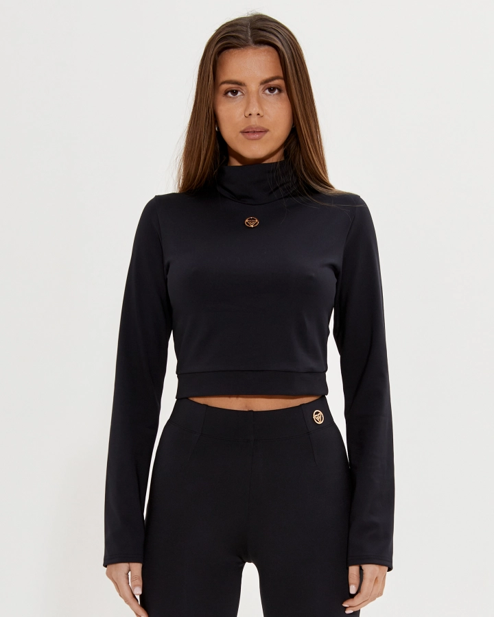 Col roulé crop discount top